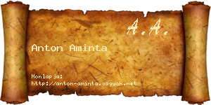 Anton Aminta névjegykártya